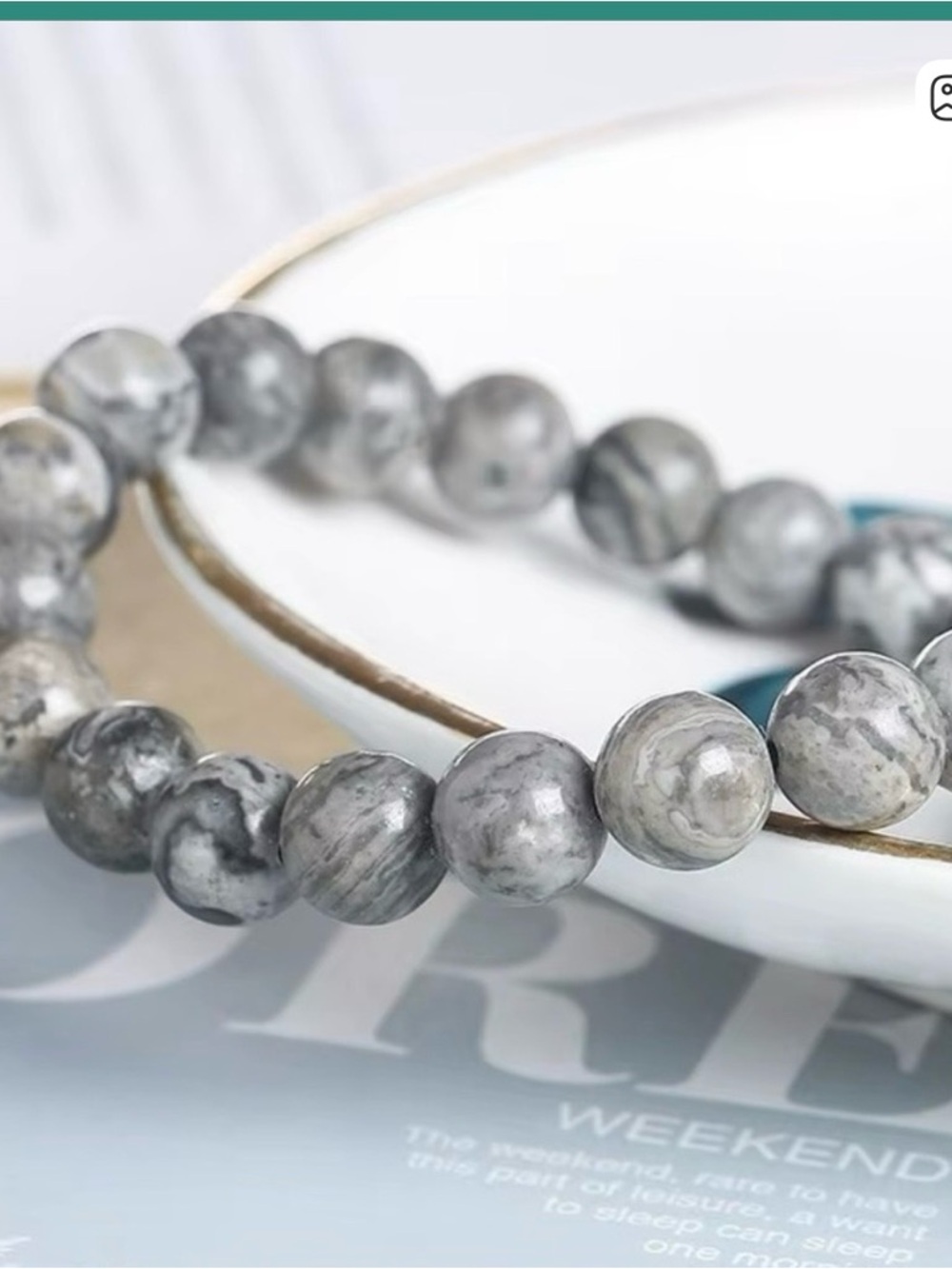 🆕New Map Stone Jasper 8mm Healing Gemstone Bracelet